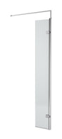 Nuie 320mm Fluted Hinged Wetroom Screen With Support Bar – Chrome