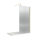 Nuie Semi-Frameless Fluted Wetroom Screen With Support Bar – 800mm, 900mm & 1000mm, photo 5