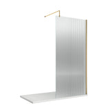 Nuie Semi-Frameless Fluted Wetroom Screen With Support Bar – 800mm, 900mm & 1000mm, photo 5