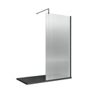 Nuie Semi-Frameless Fluted Wetroom Screen With Support Bar – 800mm, 900mm & 1000mm, photo 3