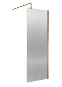 Nuie Semi-Frameless Fluted Wetroom Screen With Support Bar – 800mm, 900mm & 1000mm, photo 4