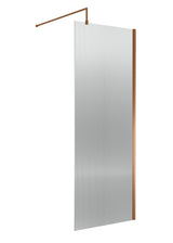 Nuie Semi-Frameless Fluted Wetroom Screen With Support Bar – 800mm, 900mm & 1000mm, photo 4