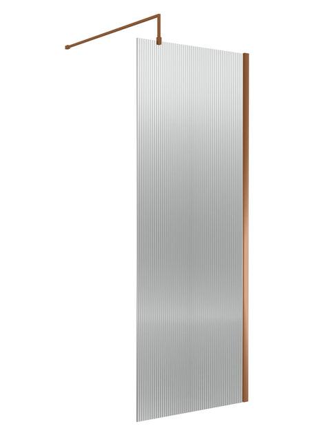 Nuie Semi-Frameless Fluted Wetroom Screen With Support Bar – 800mm, 900mm & 1000mm, photo 4