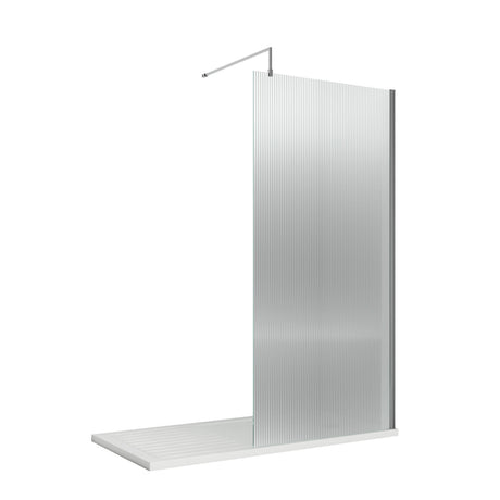 Nuie Semi-Frameless Fluted Wetroom Screen With Support Bar – 800mm, 900mm & 1000mm, photo 2