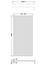 Nuie Semi-Frameless Fluted Wetroom Screen With Support Bar – 800mm, 900mm & 1000mm, photo 7