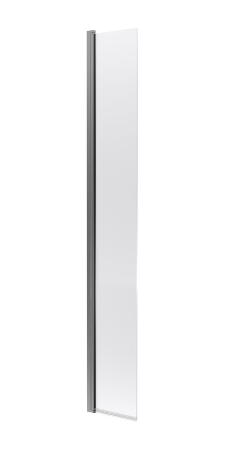 Nuie 300mm Frameless Hinged Wetroom Screen – Brushed Pewter