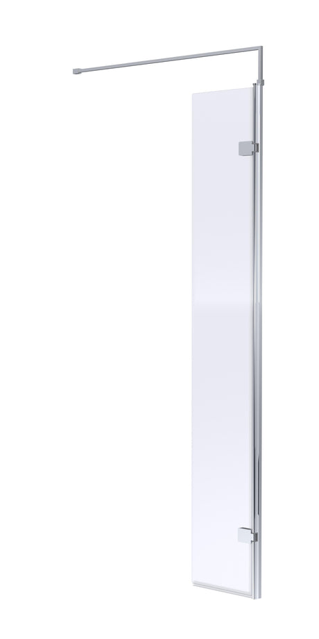 Nuie 320mm Semi-Frameless Hinged Wetroom Screen With Support Bar – Chrome, photo 2