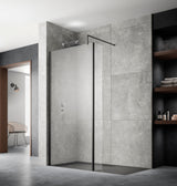 Nuie 200mm Semi-Frameless Ralus Wetroom Return Screen – Matt Black