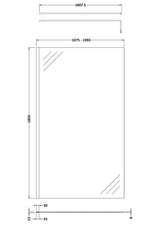 Nuie Semi-Frameless Wetroom Screen With Support Bar – 1850mm High – 700mm, 760mm, 800mm, 900mm, 1000mm, 1100mm, 1200mm & 1400mm, photo 8
