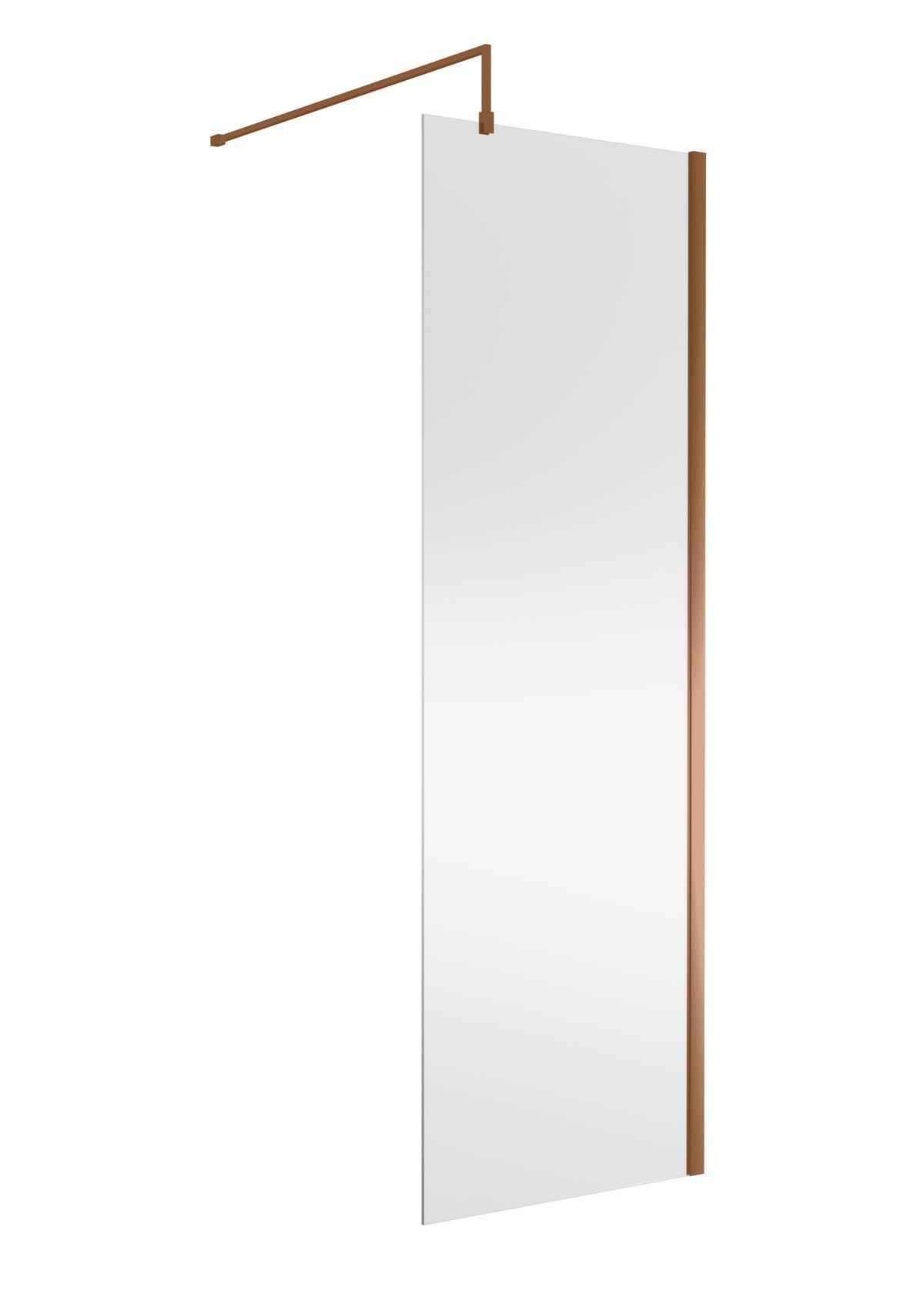 Nuie Semi-Frameless Wetroom Screen With Support Bar – 1850mm High – 700mm, 760mm, 800mm, 900mm, 1000mm, 1100mm, 1200mm & 1400mm