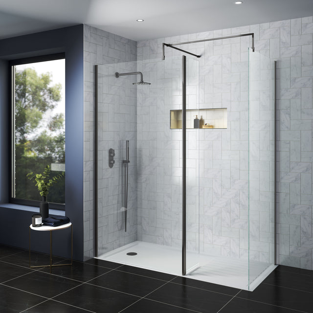 Nuie Frameless Wetroom Screen – 250mm, 300mm, 700mm, 760mm, 800mm, 900mm, 1000mm, 1100mm, 1200mm & 1400mm
