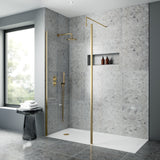 Nuie Semi-Frameless Wetroom Screen With Support Bar – 1850mm High – 700mm, 760mm, 800mm, 900mm, 1000mm, 1100mm, 1200mm & 1400mm