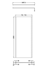 Nuie Semi-Frameless Wetroom Screen With Support Bar – 1850mm High – 700mm, 760mm, 800mm, 900mm, 1000mm, 1100mm, 1200mm & 1400mm, photo 4