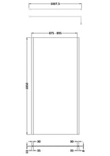 Nuie Semi-Frameless Wetroom Screen With Support Bar – 1850mm High – 700mm, 760mm, 800mm, 900mm, 1000mm, 1100mm, 1200mm & 1400mm, photo 6
