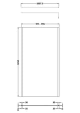 Nuie Semi-Frameless Wetroom Screen With Support Bar – 1850mm High – 700mm, 760mm, 800mm, 900mm, 1000mm, 1100mm, 1200mm & 1400mm, photo 7