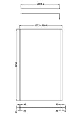 Nuie Semi-Frameless Wetroom Screen With Support Bar – 1850mm High – 700mm, 760mm, 800mm, 900mm, 1000mm, 1100mm, 1200mm & 1400mm, photo 8
