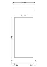 Nuie Framed Wetroom Screen – 1850mm High – 700mm, 760mm, 800mm, 900mm, 1000mm, 1100mm, 1200mm & 1400mm, photo 6
