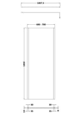 Nuie Outer Frame Wetroom Screen – 700mm, 760mm, 800mm, 900mm, 1000mm, 1100mm, 1200mm & 1400mm, photo 2