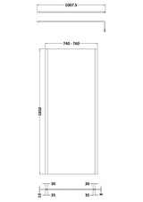 Nuie Outer Frame Wetroom Screen – 700mm, 760mm, 800mm, 900mm, 1000mm, 1100mm, 1200mm & 1400mm, photo 3