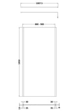 Nuie Outer Frame Wetroom Screen – 700mm, 760mm, 800mm, 900mm, 1000mm, 1100mm, 1200mm & 1400mm, photo 5