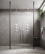 Nuie Wetroom Screen Ceiling Post – Matt Black