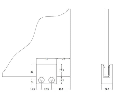 Nuie Wetroom Foot And Wall Bracket – Matt Black, photo 2