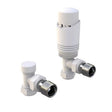 Kartell K-VIT K-Design thermostatic radiator valve twin pack in white gloss – Angled