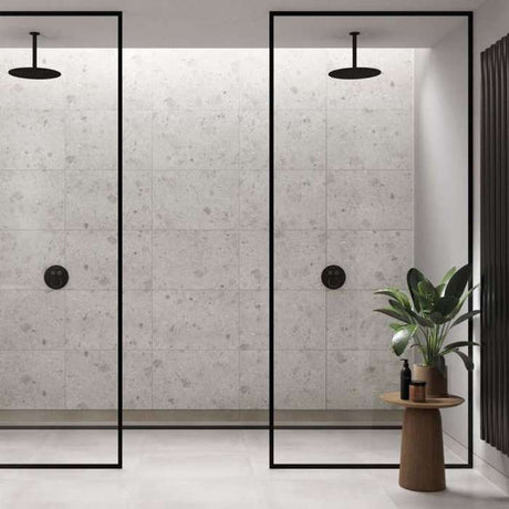 Multipanel Tile White Terrazzo XL Offset Bathroom Wall Panel 2400 x 598mm – Matt, photo 3