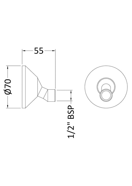 Nuie Wall Mounted Couplings (Pair) – Chrome, photo 2