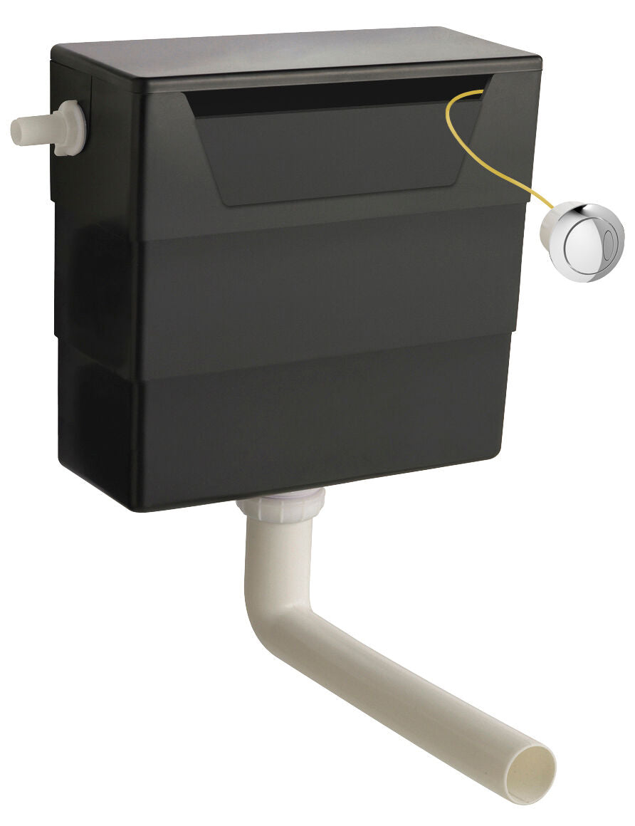 Nuie Dual Flush Concealed Cistern with Flush Button – Chrome