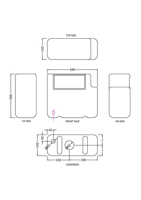 Nuie Dual Flush Bottom Inlet Concealed Cistern – White, photo 2