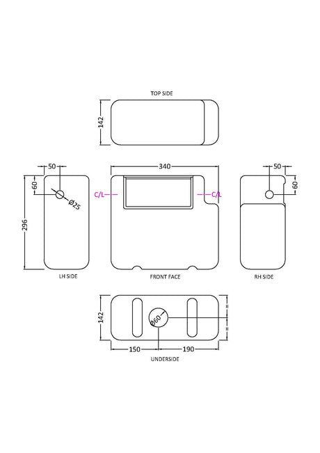 Nuie Dual Flush Side Inlet Concealed Cistern – White, photo 2