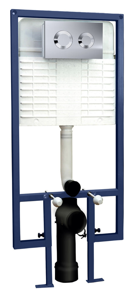 Nuie Concealed Cistern With Round Dual Flush Push Button – Chrome