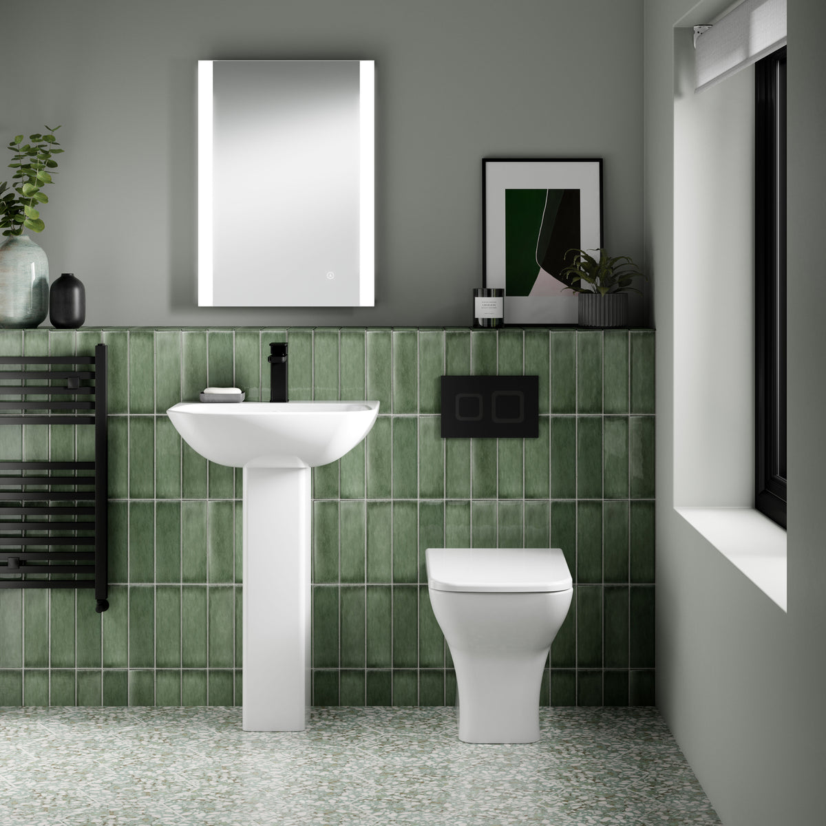 Nuie Dual Flush Concealed Cistern With Frame – Chrome