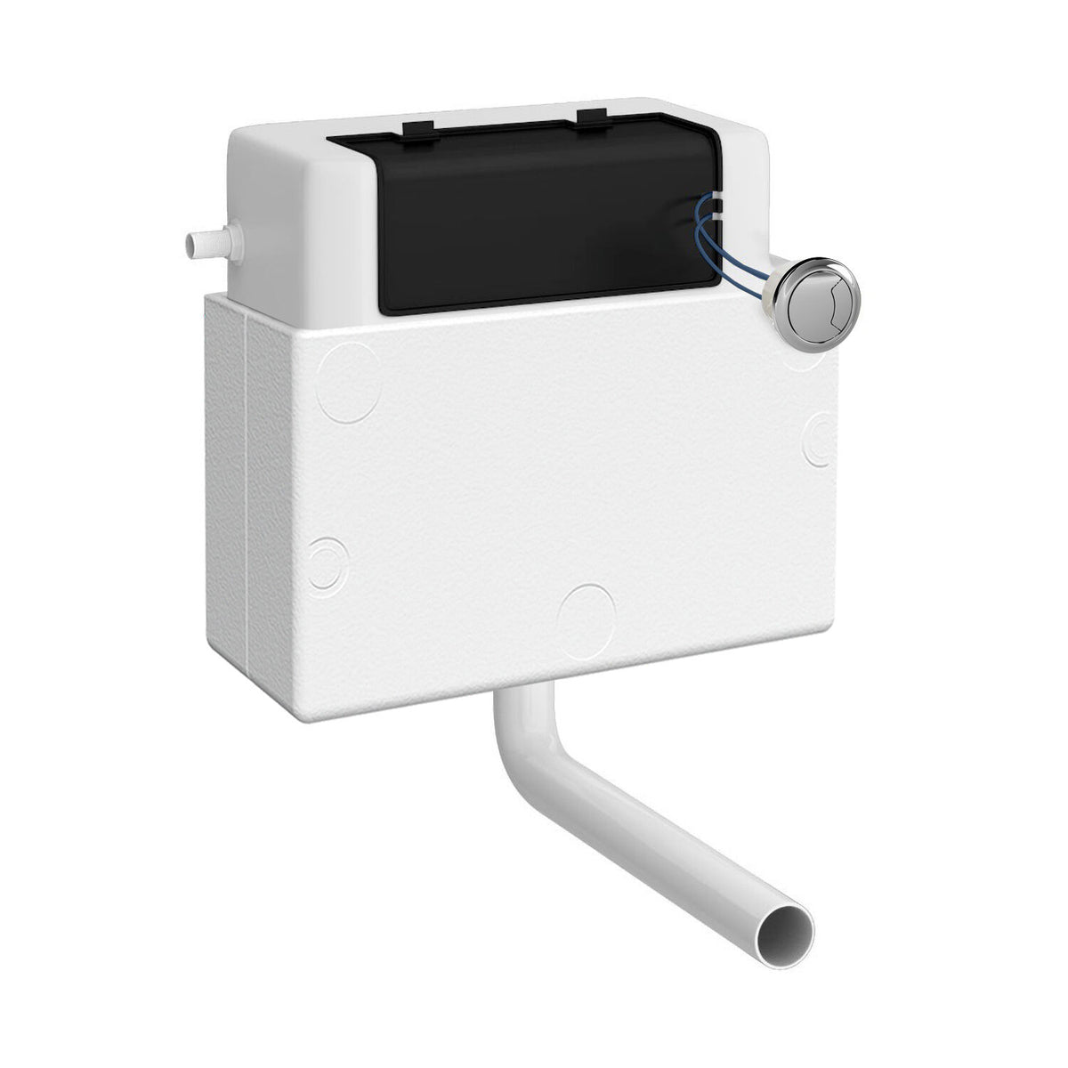 Nuie Universal Access Pneumatic Dual Flush Concealed Cistern with Shroud – White