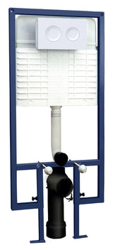 Nuie Concealed Cistern Frame With Round Flush Plate – Matt White, Matt Black or Brushed Brass, photo 2