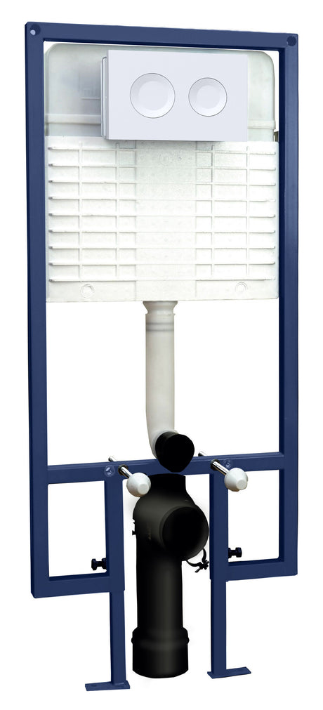 Nuie Concealed Cistern Frame With Round Flush Plate – Matt White, Matt Black or Brushed Brass, photo 2