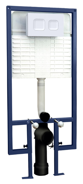 Nuie Concealed Cistern Frame With Square Flush Plate – Matt White, Matt Black or Brushed Brass, photo 2