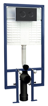 Nuie Concealed Cistern Frame With Round Flush Plate – Matt White, Matt Black or Brushed Brass, photo 3