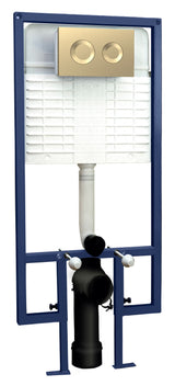Nuie Concealed Cistern Frame With Round Flush Plate – Matt White, Matt Black or Brushed Brass, photo 4
