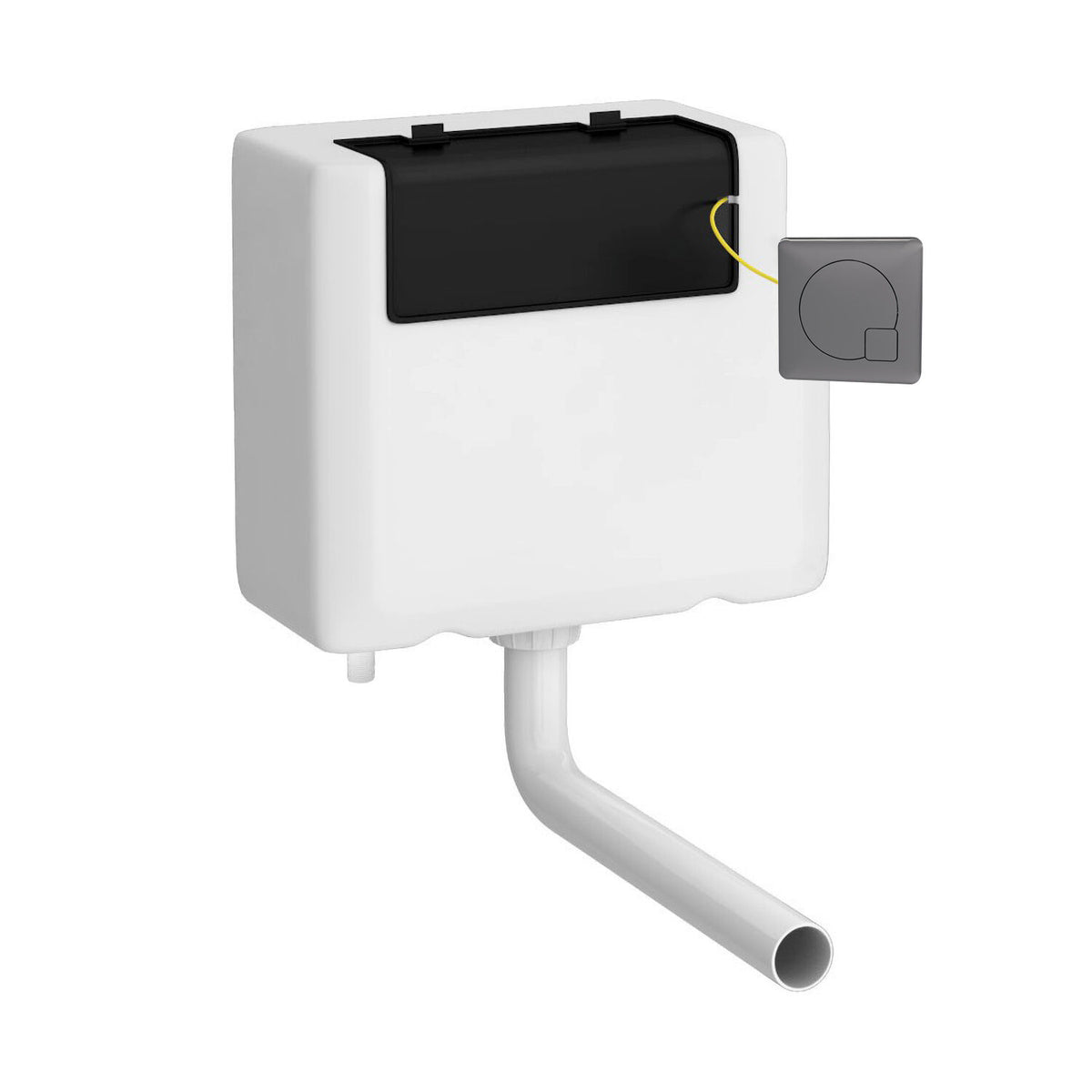 Nuie Universal Access Bottom Inlet Cistern With Square Dual Flush Plate – Chrome, Matt Black, Brushed Brass or Brushed Pewter, photo 4