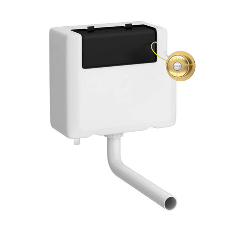 Nuie Universal Access Bottom Inlet Cistern With Square Traditional Dual Flush Plate – Chrome, Matt Black or Brushed Brass, photo 3