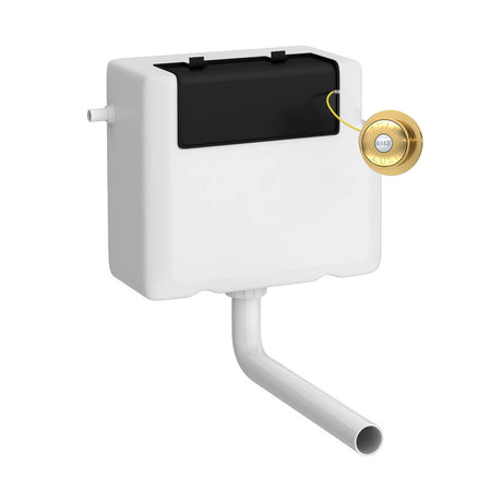 Nuie Universal Access Side Inlet Cistern With Square Traditional Dual Flush Plate – Chrome, Matt Black or Brushed Brass, photo 3
