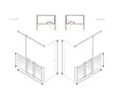 AKW Option ZUW Half Height Carer Shower Screen Set for Wet Floors