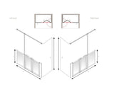 AKW Option ZUW Half Height Carer Shower Screen Set for Wet Floors