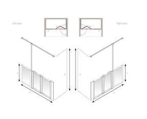 AKW Option ZUW Half Height Carer Shower Screen Set for Wet Floors