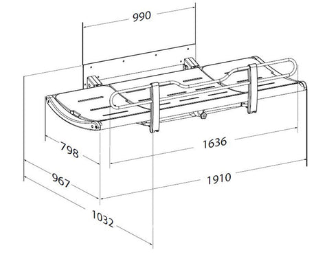Pressalit SCT 3000 fixed height dimension drawing