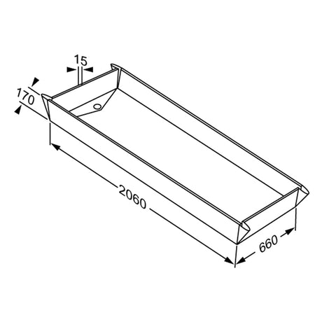 Pressalit MSCT shower mattress dimension drawing