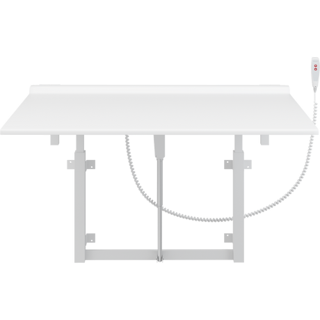 Pressalit foldable daycare changing table folded against the wall