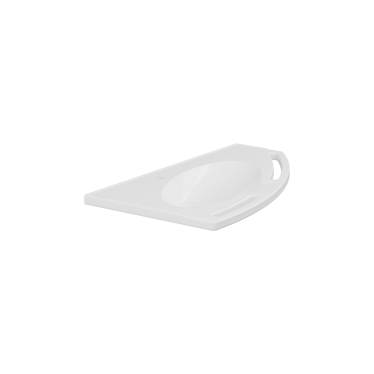 Pressalit MATRIX ANGLE wash basin, right-facing, without overflow